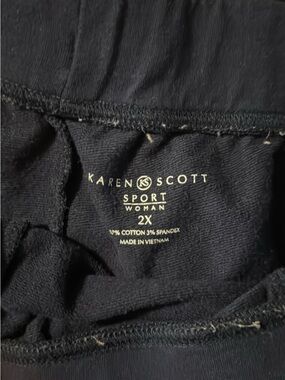 Karen Scott navy blue drawstring sweatpants